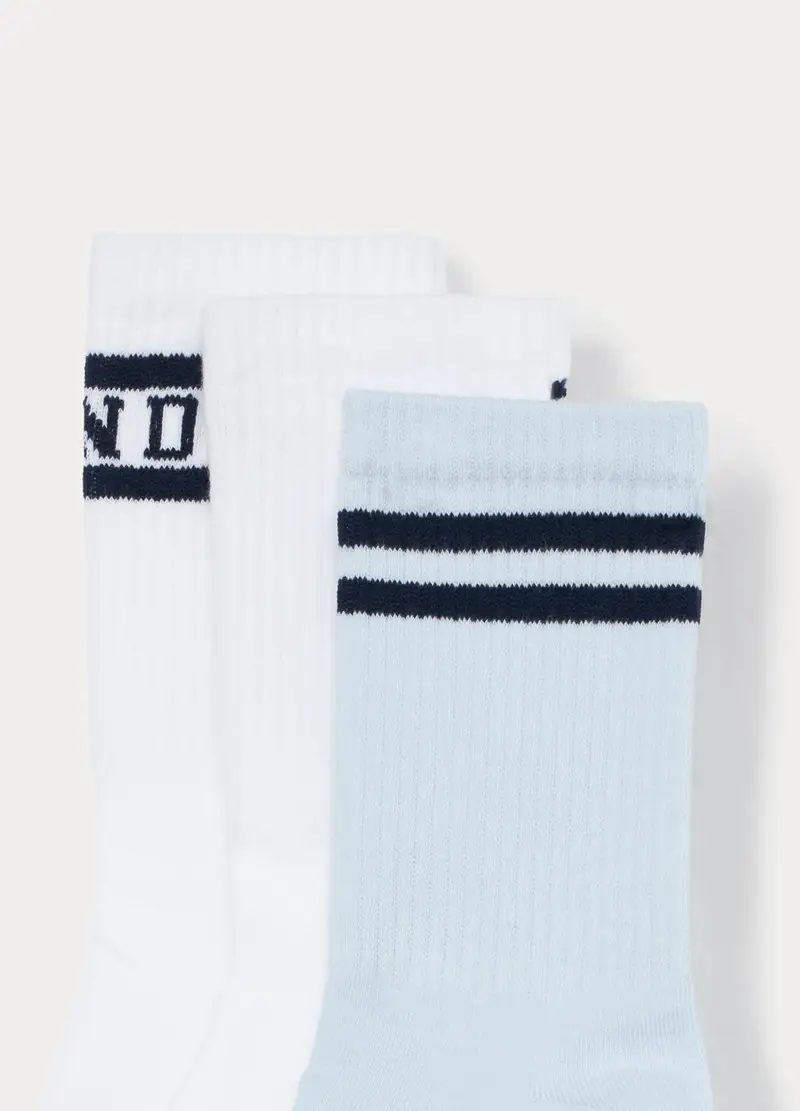 , Pack 3 Calze Misto Cotone Stretch, Bambina, Azzurro chiaro miniatura 3