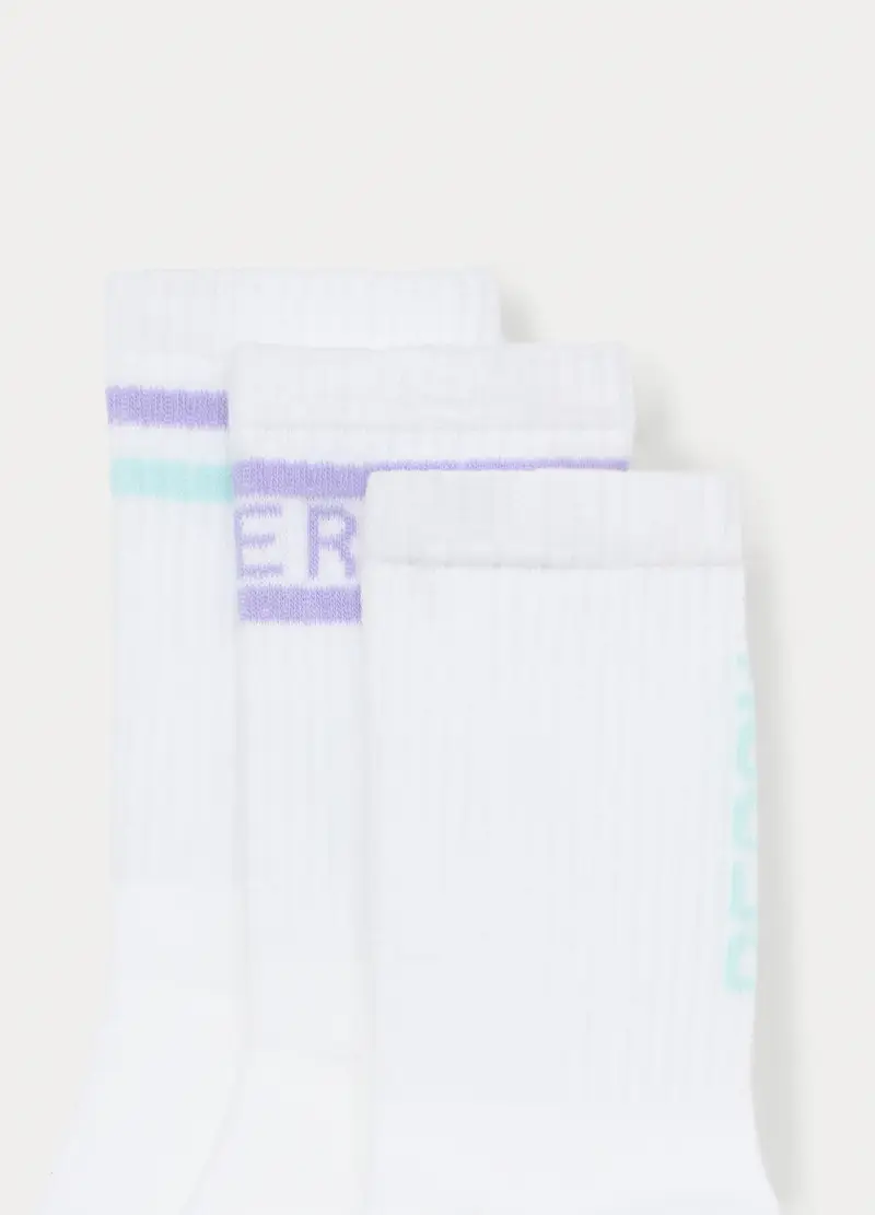 , Pack 3 Calze Misto Cotone Stretch, Bambina, Bianco miniatura 3