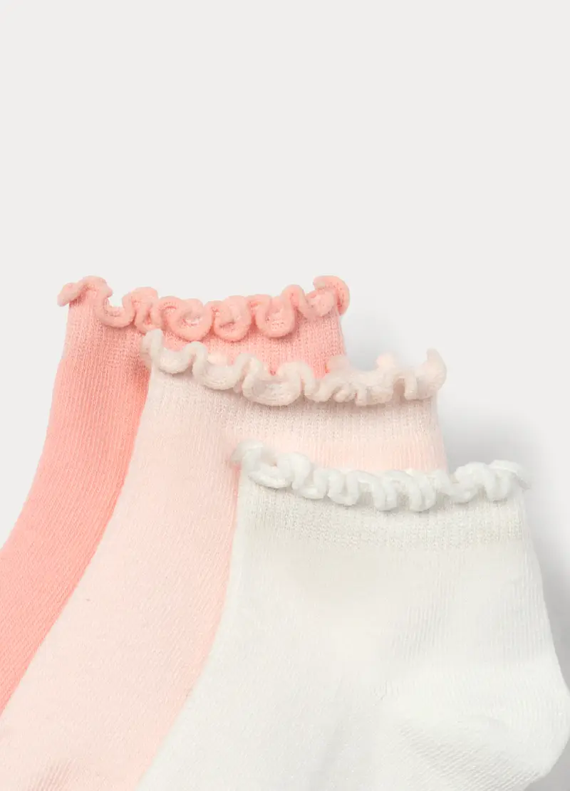, Pack 3 Calze Misto Cotone Stretch, Bambina, Rosa chiaro miniatura 3