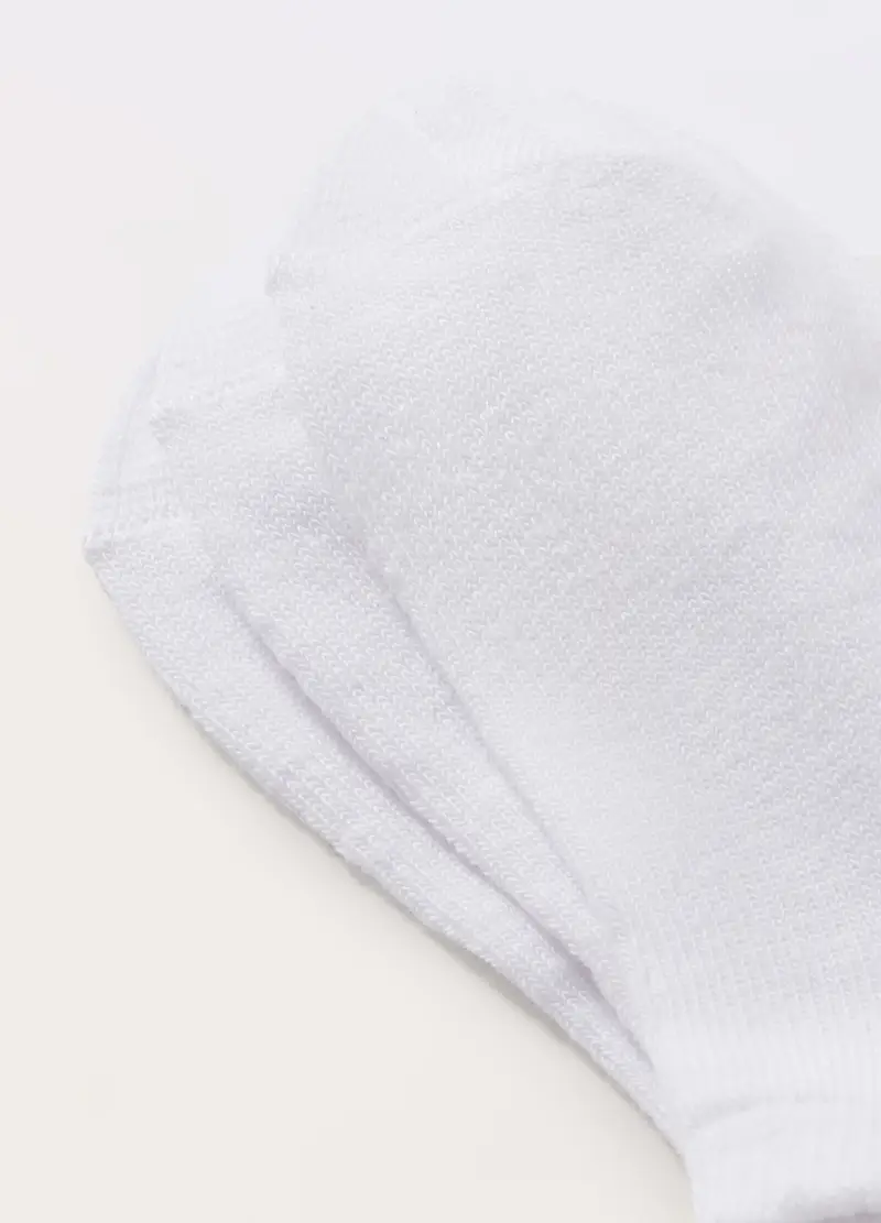 , Pack 3 Calzini Corti In Misto Cotone Stretch, Bambina, Bianco gesso miniatura 2