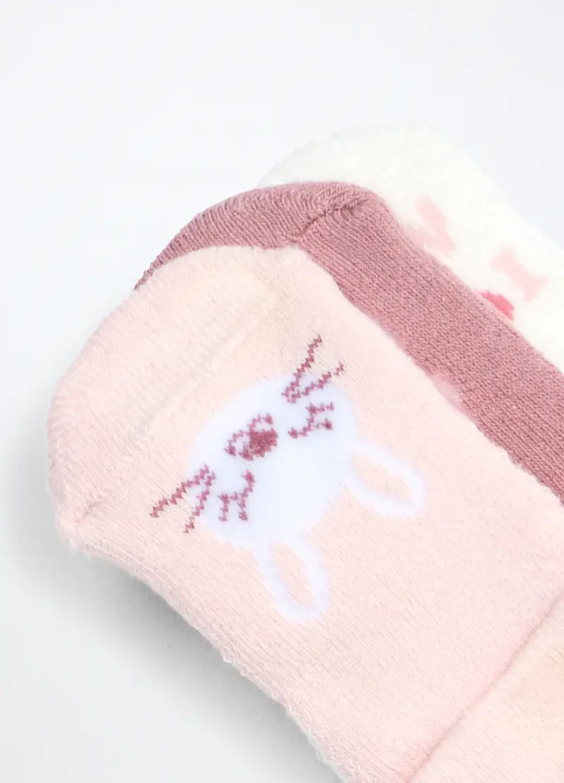 Blukids, Pack 3 Calzini In Spugna Di Misto Cotone Neonata, Rosa scuro, Taglia: 0-3 miniatura 2