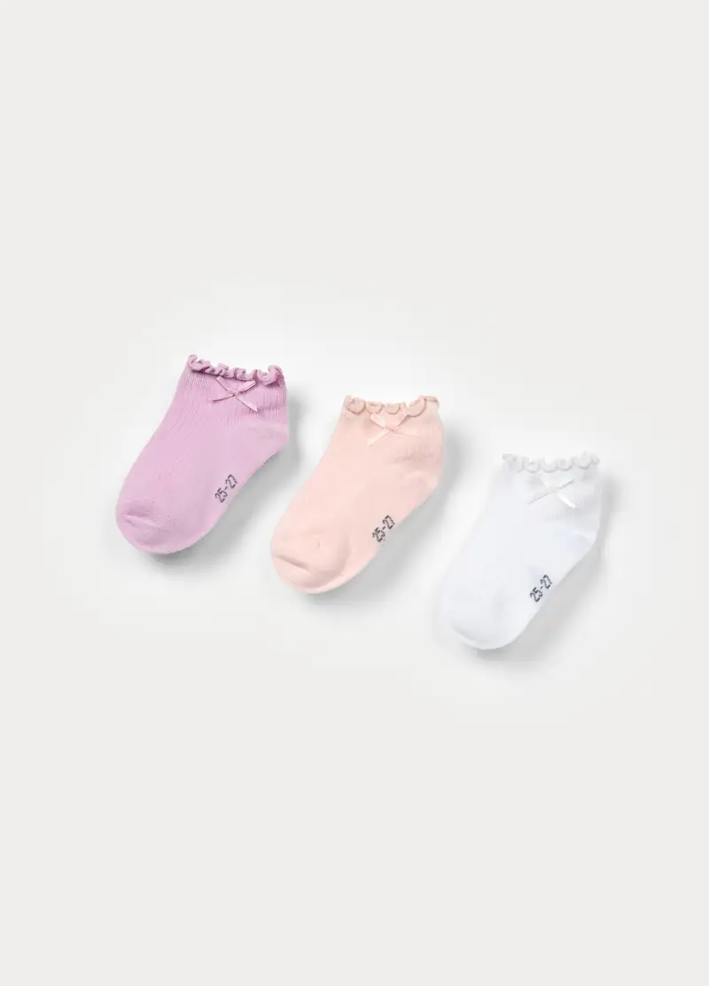 , Pack 3 Calzini Misto Cotone, Bambina, Rosa chiaro miniatura 2