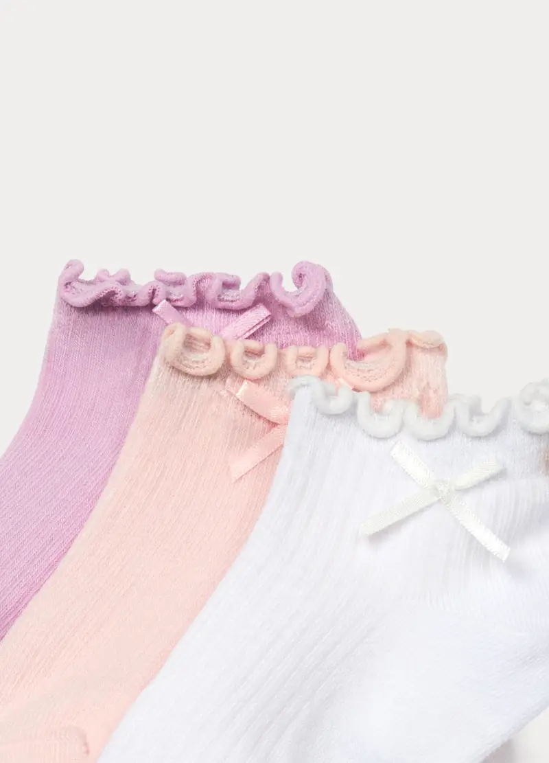 , Pack 3 Calzini Misto Cotone, Bambina, Rosa chiaro miniatura 3