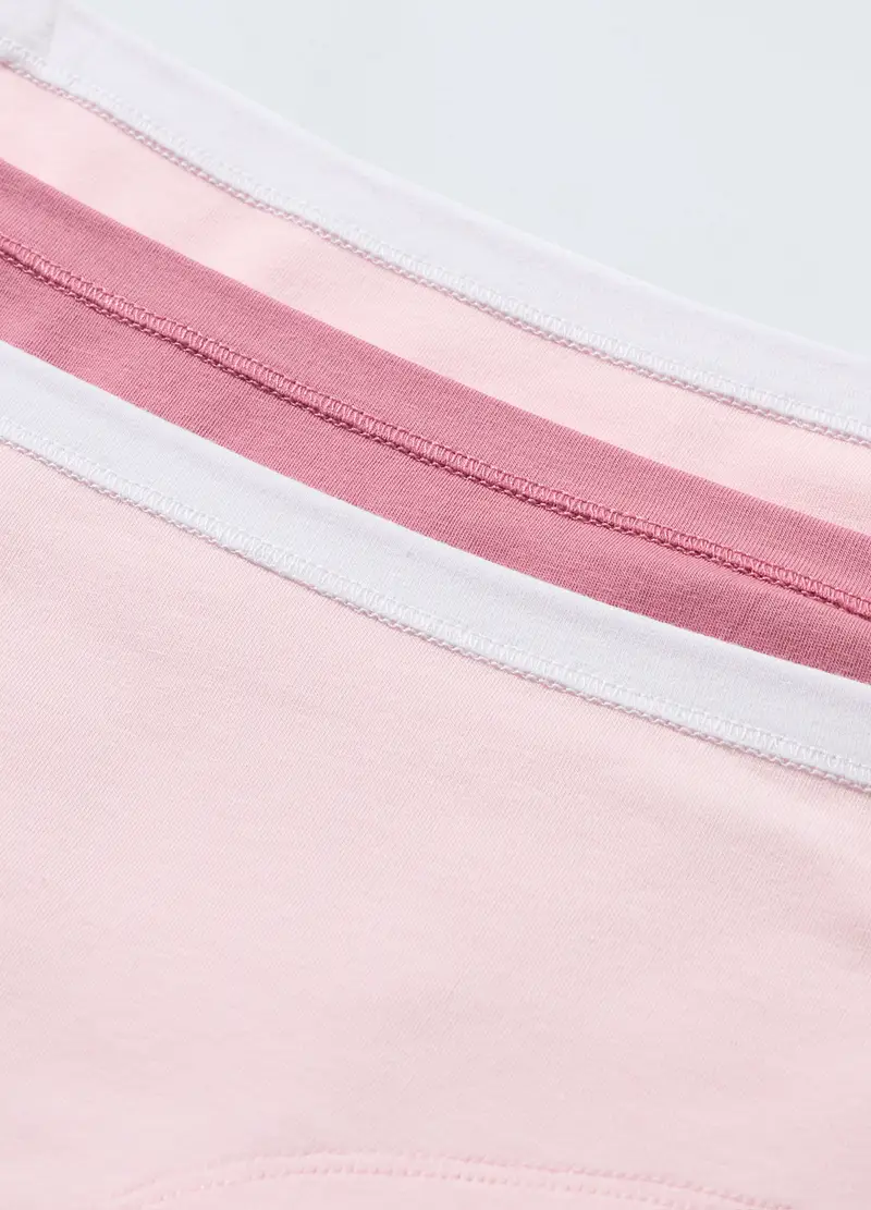 Pack 3 Culotte In Cotone Stretch Bambina, Bianco miniatura 2