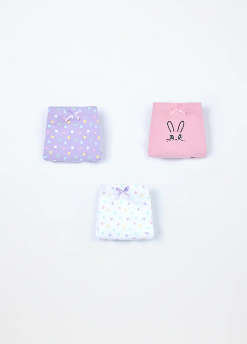 Pack 3 Culotte In Jersey Di Cotone Stretch Bambina, Bianco