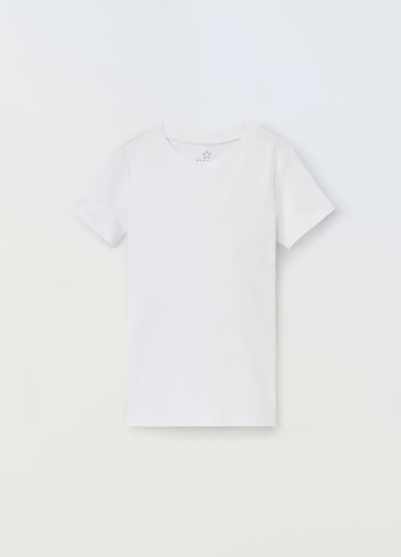 Pack 3 Magliette In Puro Cotone Bambino, Bianco/Azzurro