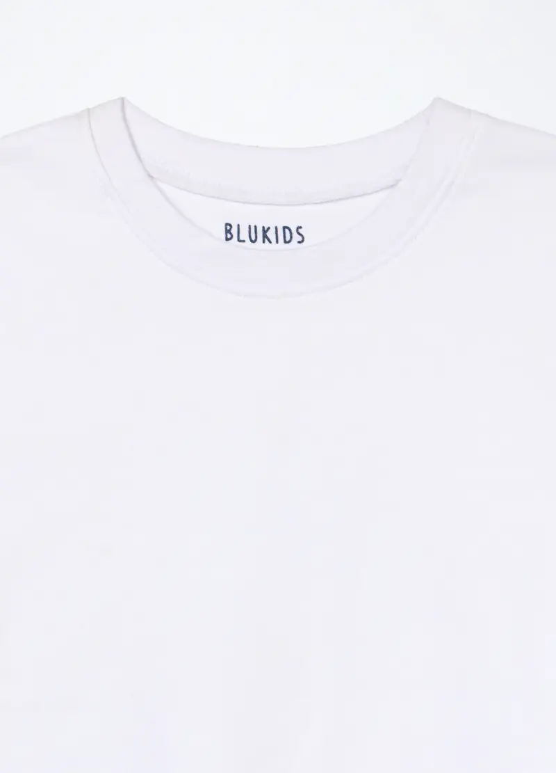 Pack 3 Magliette Intime In Puro Cotone Bambino, Bianco/Blu miniatura 3