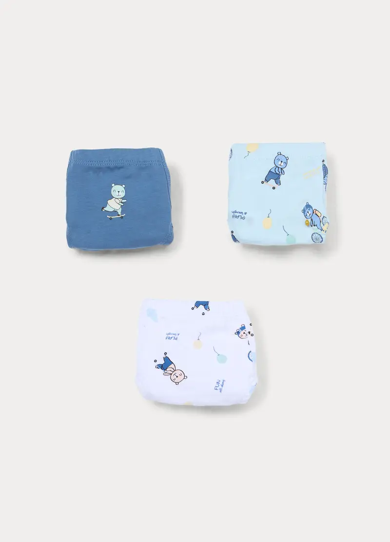 Pack 3 Slip In Jersey Di Cotone Stretch, Neonato, Blu chiaro