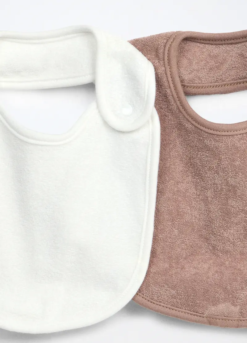 Blukids, Pack 4 Bavaglini In Spugna Di Puro Cotone, Neonata, Beige chiaro, Taglia: T.U miniatura 2