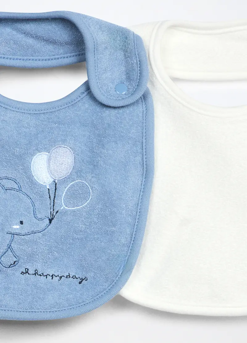 Blukids, Pack 4 Bavaglini In Spugna Di Puro Cotone, Neonata, Blu Bluette, Taglia: T.U miniatura 2