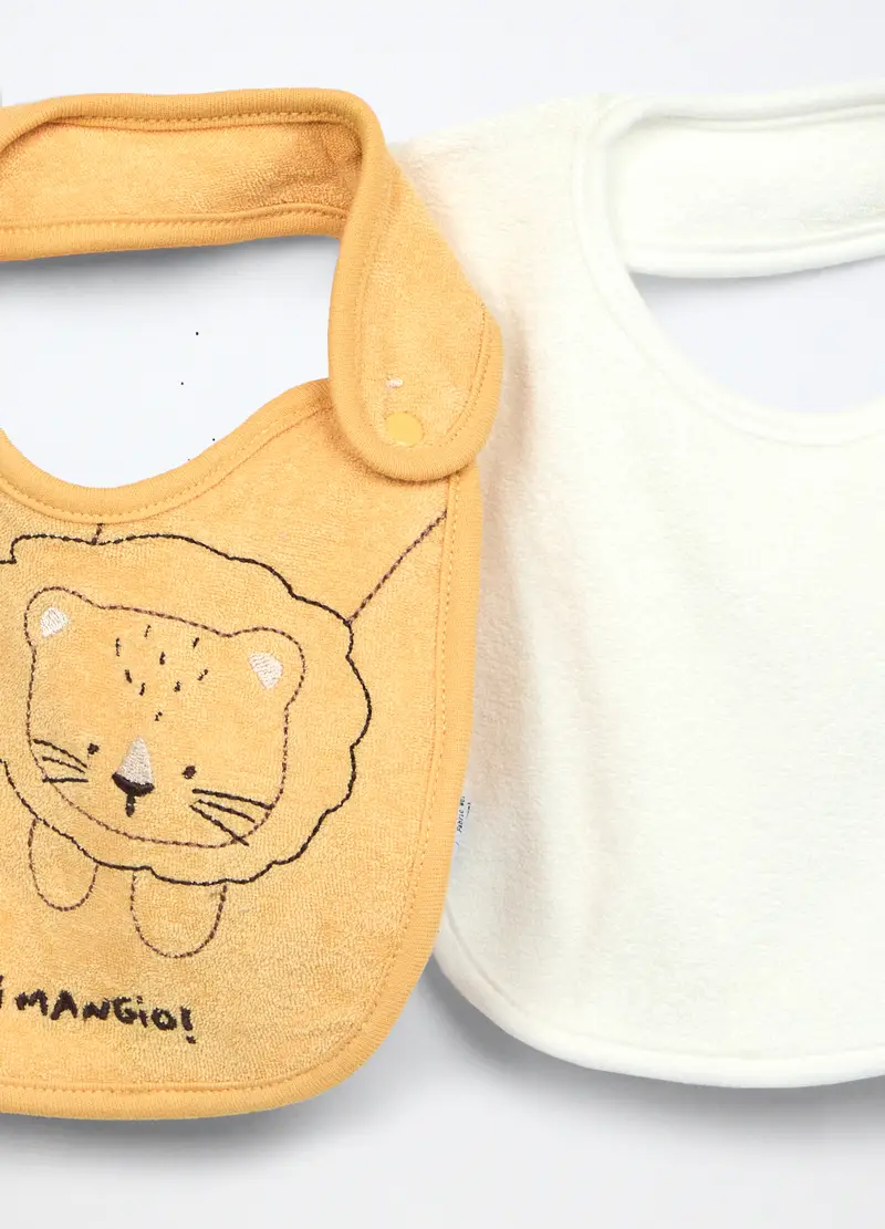 Blukids, Pack 4 Bavaglini In Spugna Di Puro Cotone, Neonata, Giallo ocra, Taglia: T.U miniatura 2