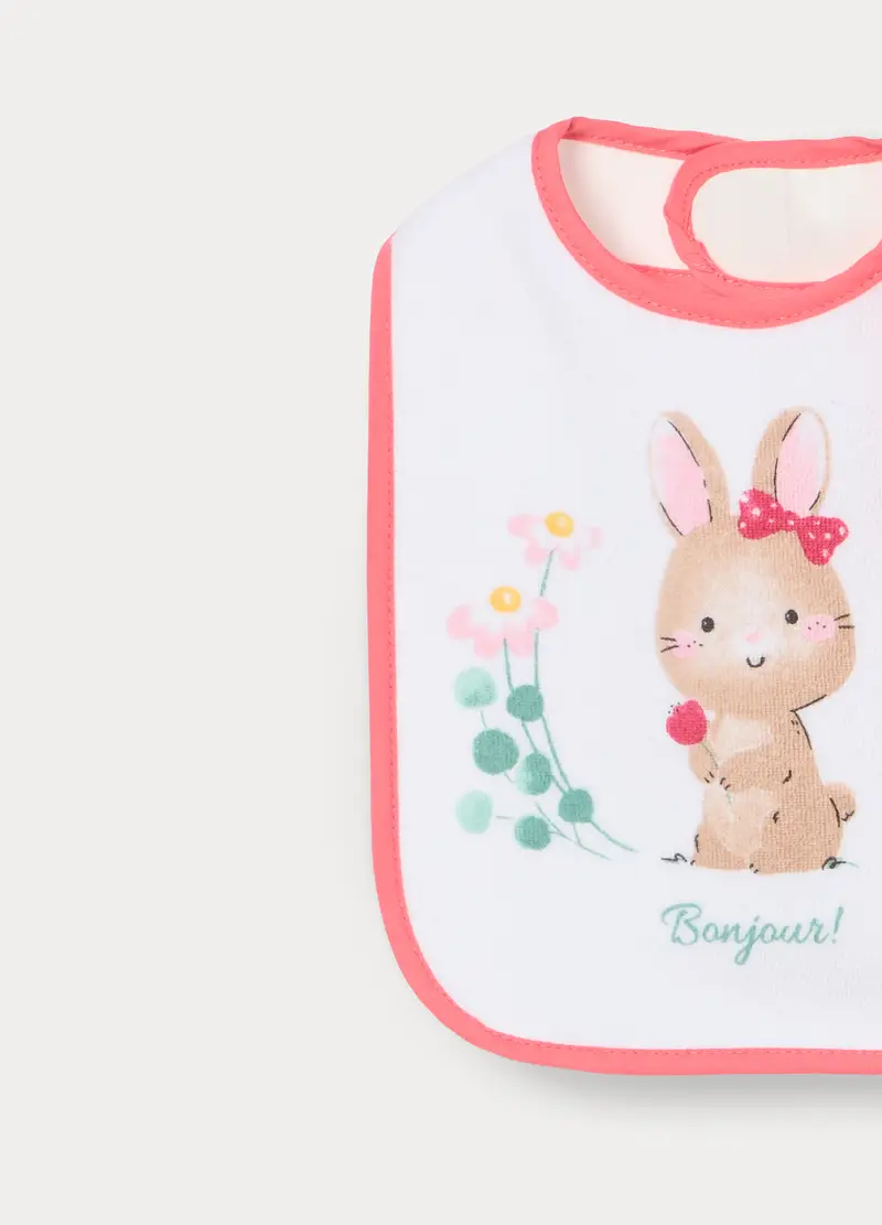 Pack 5 Bavaglini In Spugna Di Puro Cotone Neonata, Neonato, Rosa pastello, U miniatura 2