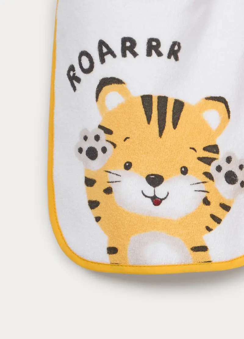 Pack 5 Bavaglini In Spugna Misto Cotone Neonato, Bianco/Marrone, U miniatura 2