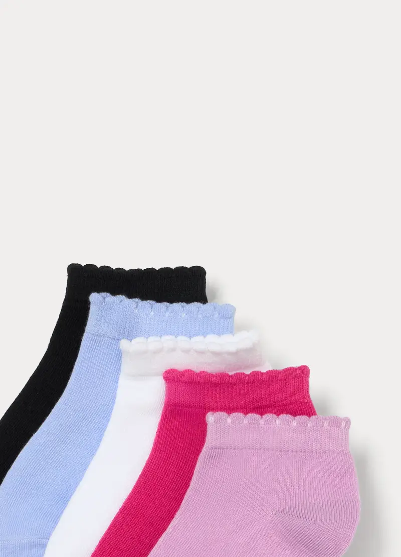 , Pack 5 Calze Corte Misto Cotone, Bambina, Viola lilla miniatura 3