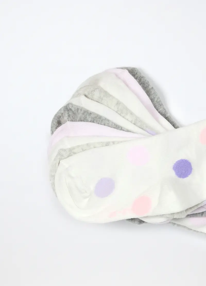 , Pack 5 Calze Lunghe In Cotone Stretch Bambina, Bianco miniatura 3