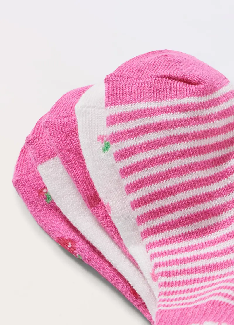 Pack 5 Calzini Corti In Misto Cotone Stretch, Bambina, Rosa fuxia miniatura 2