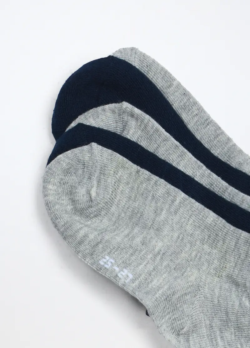 Blukids, Pack 5 Calzini Corti Misto Cotone, Bambino, Grigio chiaro, Taglia: 25/27 miniatura 2