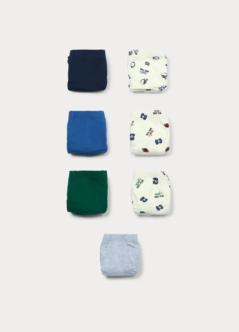 Pack 7 Slip In Jersey Di Puro Cotone Ragazzo, Bambino, Blu Bluette