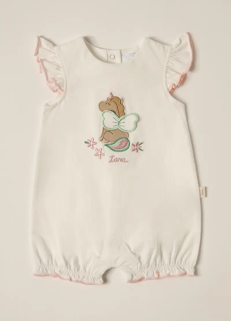 Blukids, Pagliaccetto In Cotone Stretch Iana Neonata, Bianco, Taglia: 1