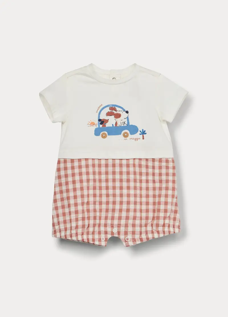 Pagliaccetto In Jersey Di Cotone Stretch Neonato, Marrone cognac