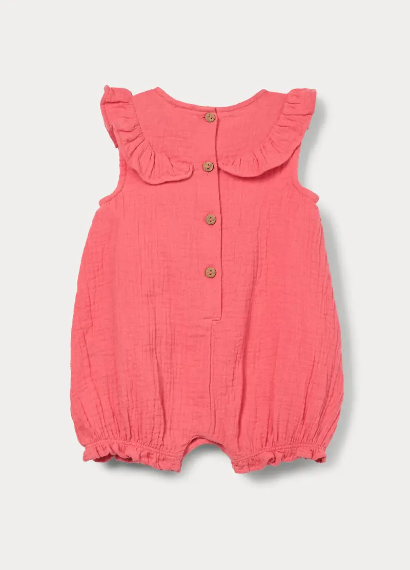 Pagliaccetto In Puro Cotone Neonata, Rosa fuxia miniatura 2