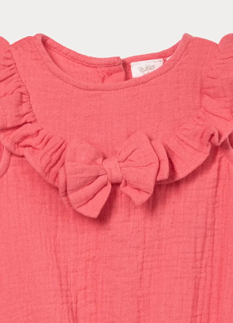 Pagliaccetto In Puro Cotone Neonata, Rosa fuxia miniatura 3