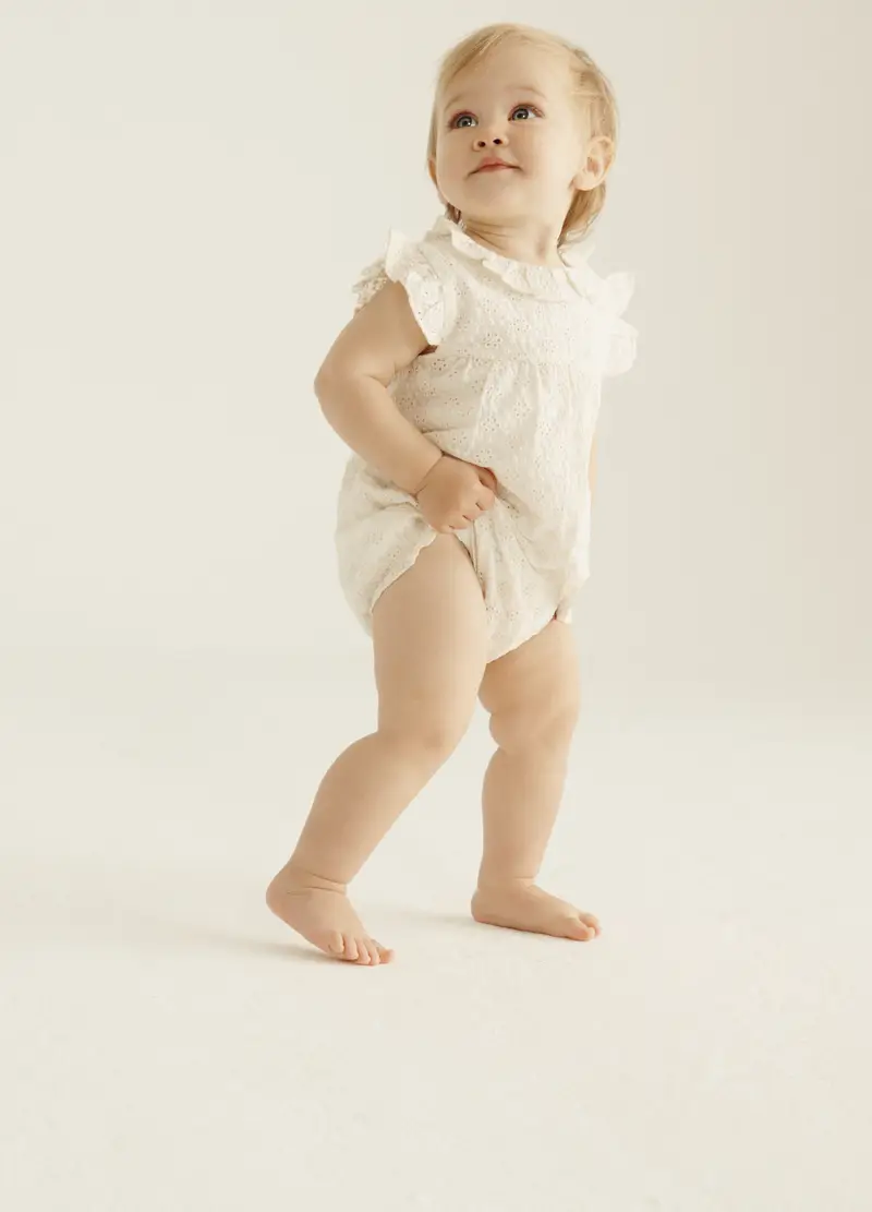 Blukids, Pagliaccetto In Sangallo Iana Neonata, Bianco panna, Taglia: 1