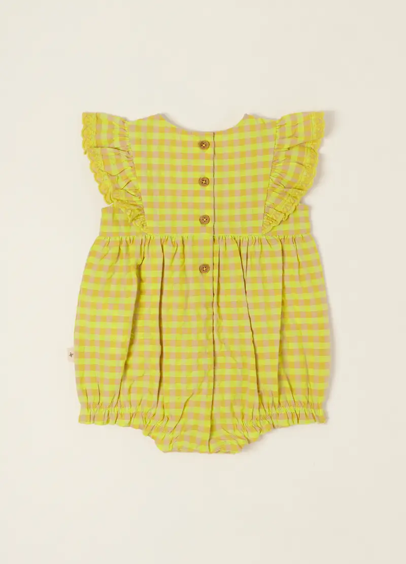 Pagliaccetto Misto Cotone Iana Neonata, Giallo fluo miniatura 2