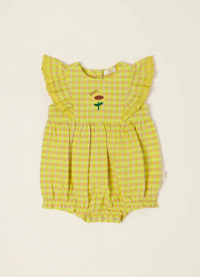 Pagliaccetto Misto Cotone Iana Neonata, Giallo fluo