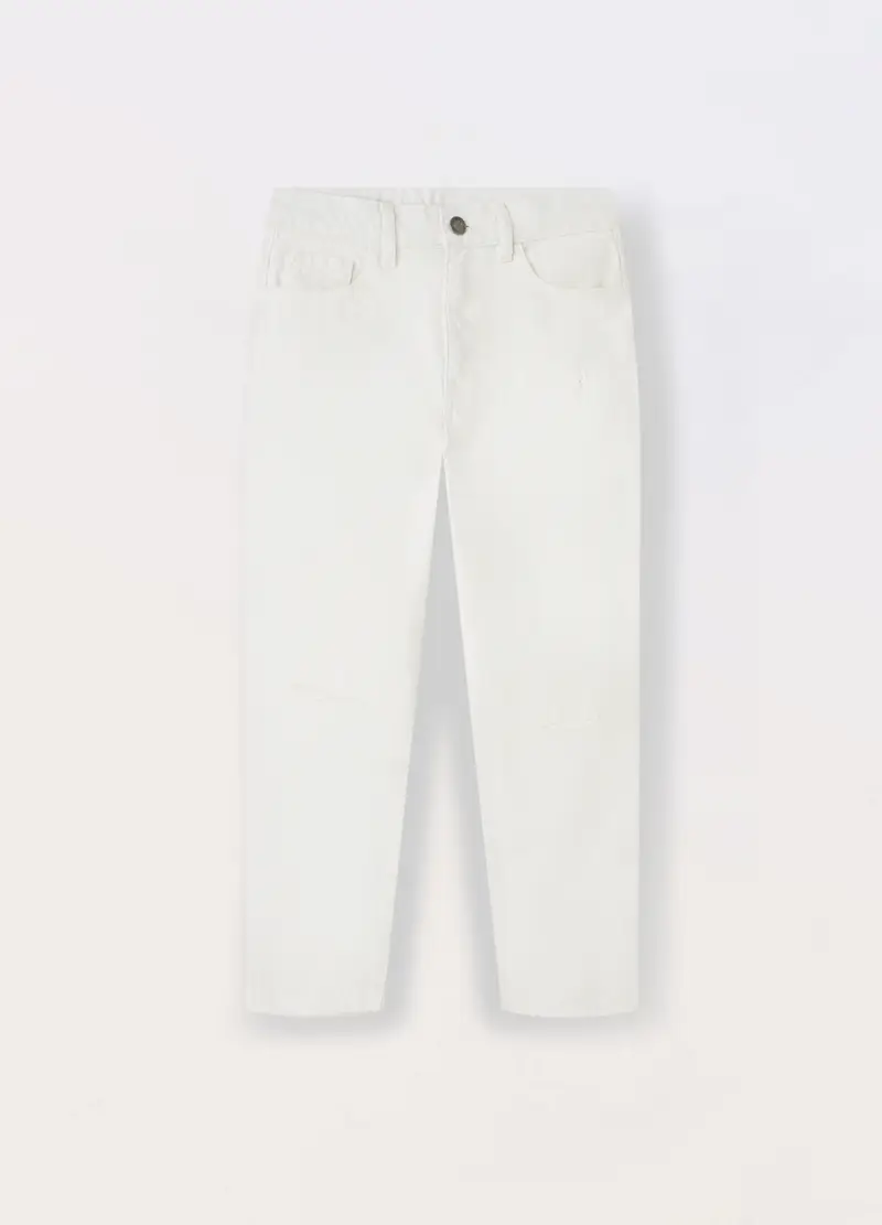 Blukids, Pantalone In Puro Cotone Ragazzo, Bambino, Bianco gesso, Taglia: 10-11