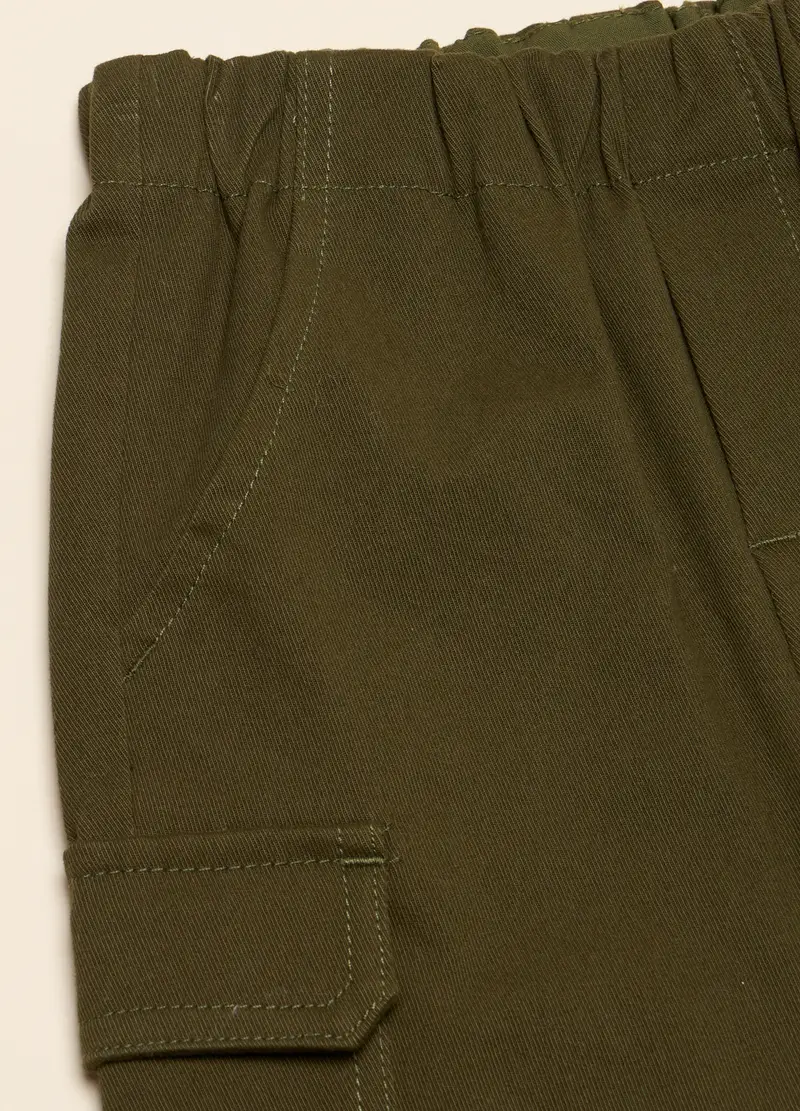 Pantalone In Twill Di Cotone Stretch, Neonato, Verde oliva miniatura 2