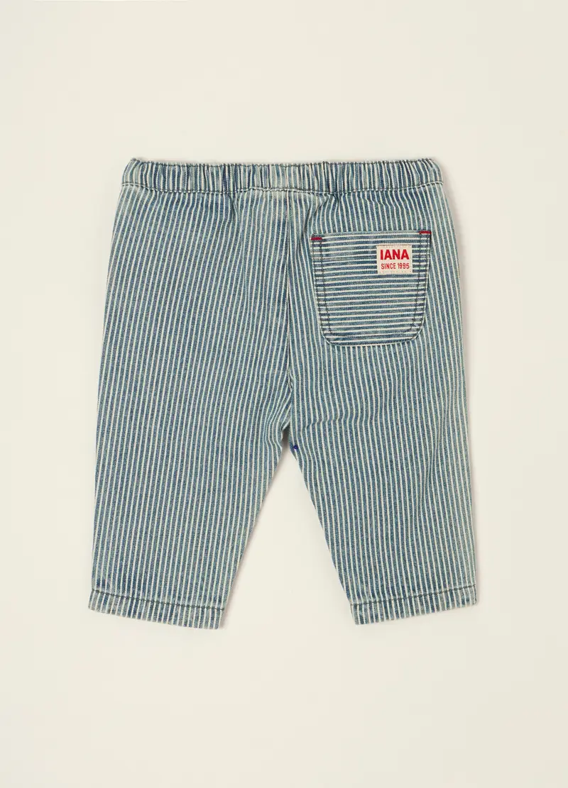 Pantaloni Blu In Misto Cotone, Viscosa E Lyocell, Neonato, Bianco/Nero miniatura 2