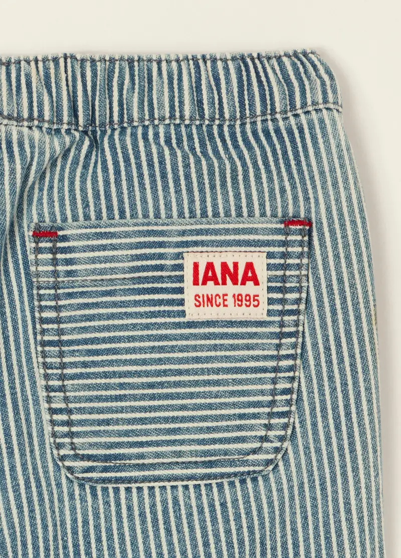 Pantaloni Blu In Misto Cotone, Viscosa E Lyocell, Neonato, Bianco/Nero miniatura 3