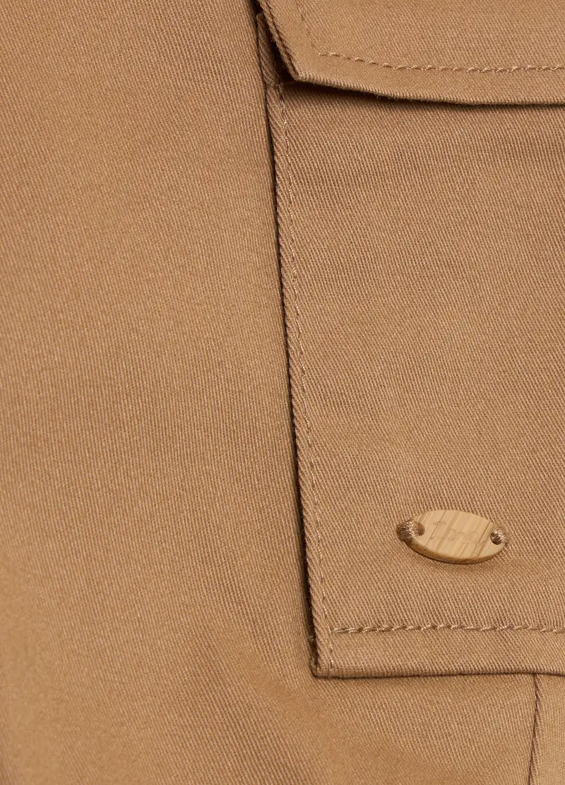 , Pantaloni Cargo In Twill Di Cotone Stretch, Neonato, Marrone beige miniatura 2