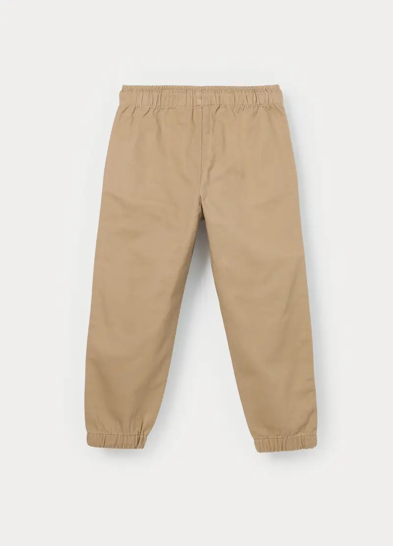 Pantaloni Chino In Puro Cotone Bambino, Beige chiaro miniatura 2