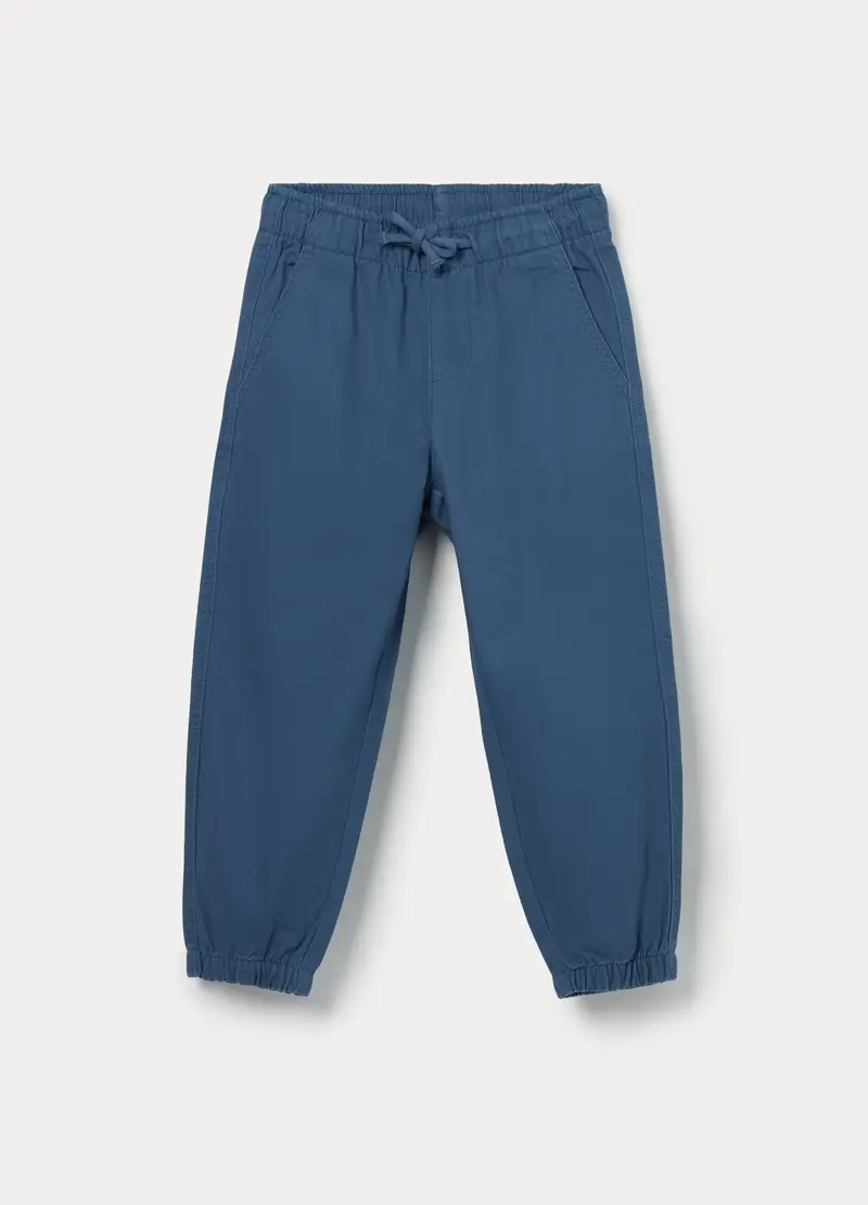 Pantaloni Chino In Puro Cotone Bambino, Blu Bluette