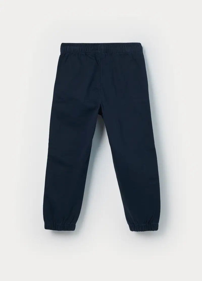 Pantaloni Chino In Puro Cotone Bambino, Blu scuro miniatura 2