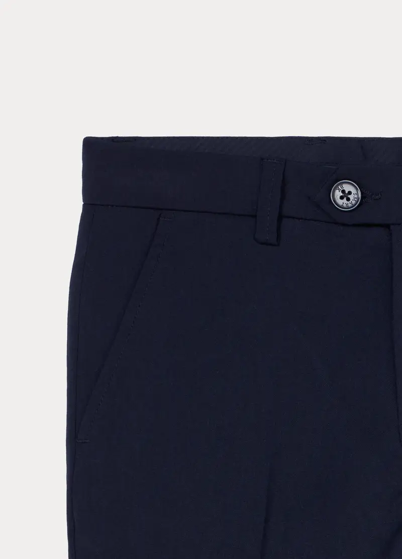 Pantaloni Chino Misto Lana Regular Fit Ragazzo, Bambino, Blu scuro miniatura 3