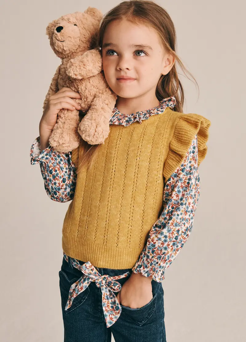 Pantaloni Denim Elasticizzati Con Dettagli Floreali Per Bambina, Neonata, Nero