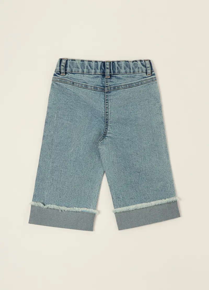 Pantaloni Denim In Cotone Elasticizzato, Neonata, Grigio miniatura 2