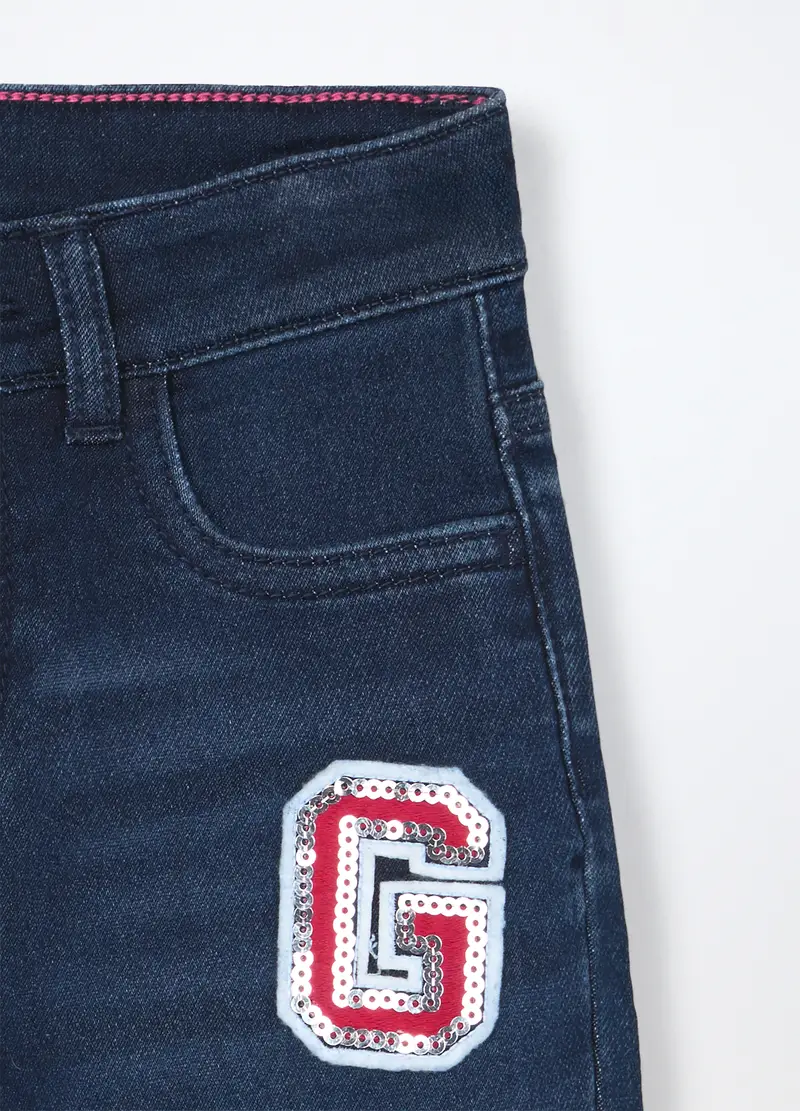 Pantaloni Flare Fit In Denim Bambina, Blu scuro miniatura 3