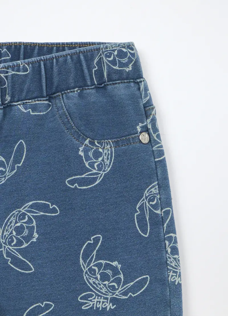 Blukids, Pantaloni Flare Fit In French Terry Denim Bambina, Blu denim, Taglia: 3-4 miniatura 2
