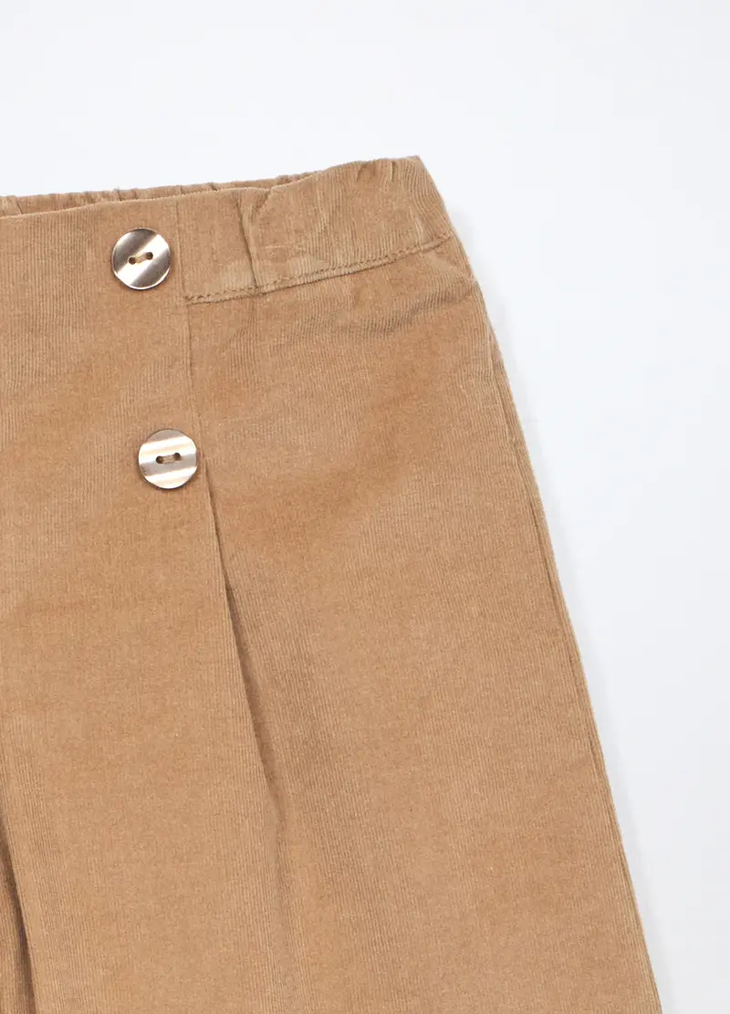 Blukids, Pantaloni In Costina Di Cotone Stretch Neonata, Bambina, Beige chiaro, Taglia: 9-12 miniatura 2