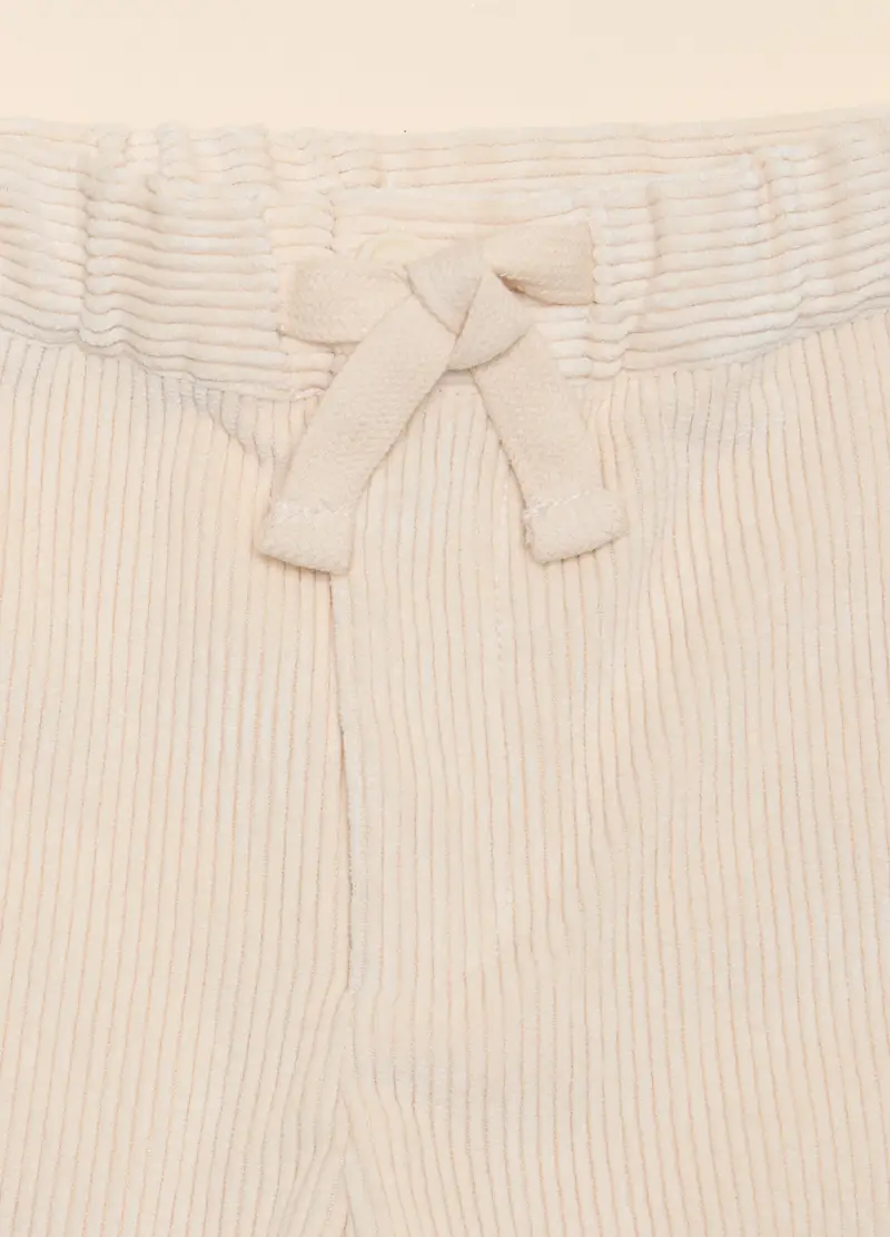 Pantaloni In Costina Di Velluto, Bambina, Bianco panna miniatura 2