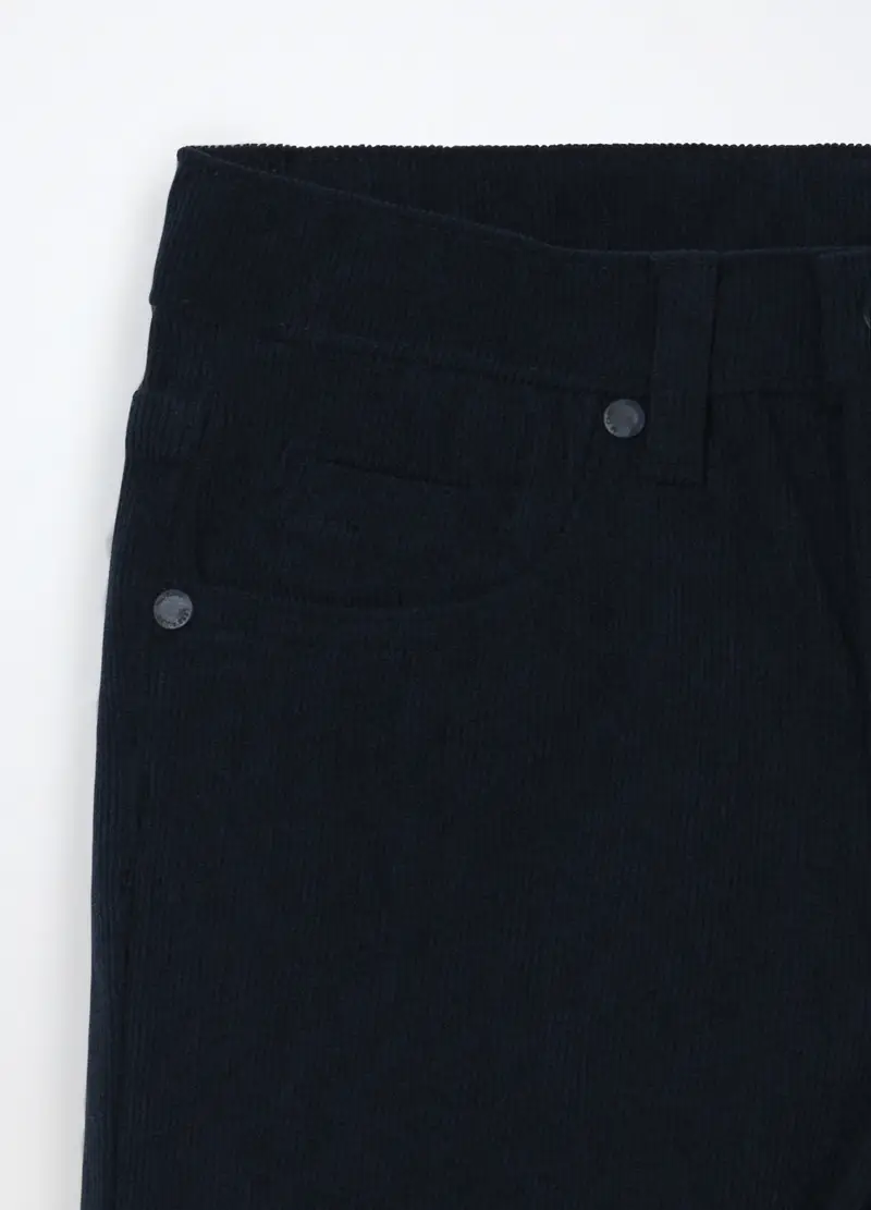 Pantaloni In Costina Di Velluto Bambino, Blu navy miniatura 3