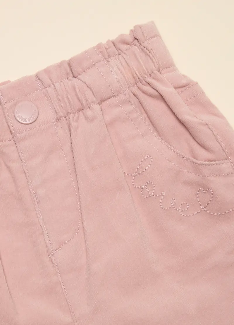 Pantaloni In Costina Di Velluto, Neonata, Rosa pastello miniatura 2