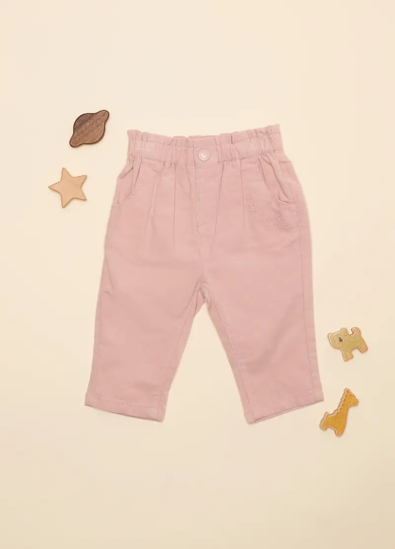 Pantaloni In Costina Di Velluto, Neonata, Rosa pastello