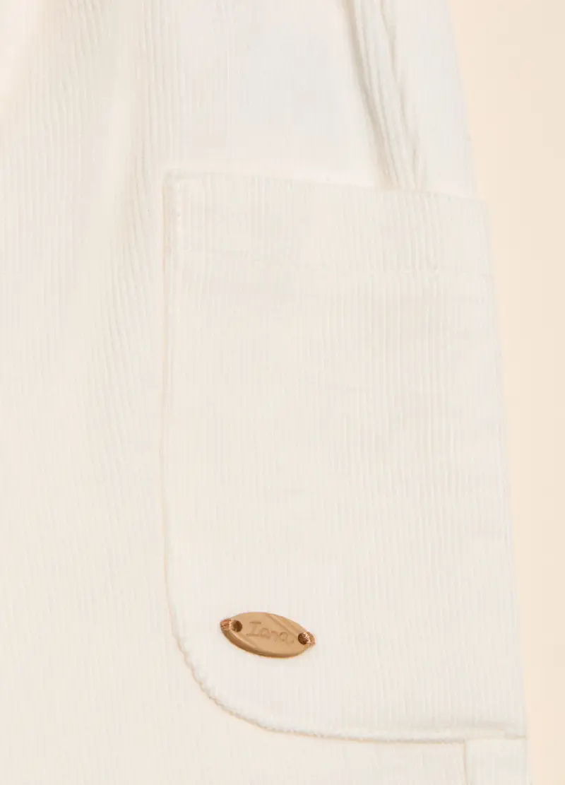 Pantaloni In Costina Di Velluto, Neonato, Bianco ottico miniatura 2
