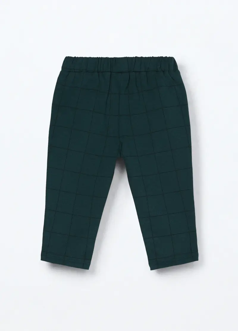 Pantaloni In Cotone Fleece Stretch Neonato, Bambino, Verde smeraldo miniatura 2