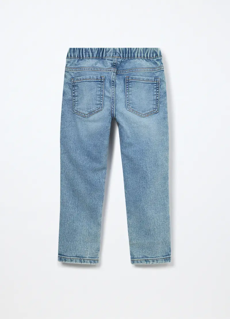 Pantaloni In Denim Di Misto Cotone Bambino, Azzurro chiaro miniatura 2